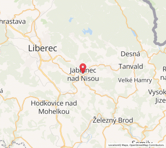 Map of Gablonz, Liberecký kraj