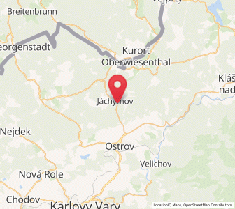 Map of Joachimsthal, Karlovarský kraj