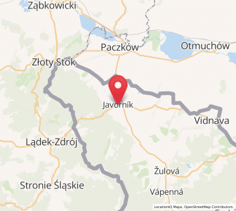 Map of Jauernig, Olomoucký