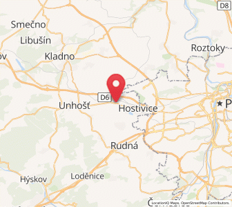 Map of Jeneč, Central Bohemia