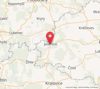Map of Jesenice, Central Bohemia