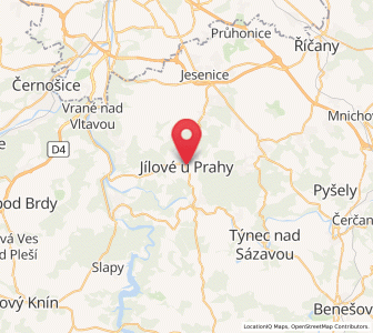 Map of Jílové u Prahy, Central Bohemia