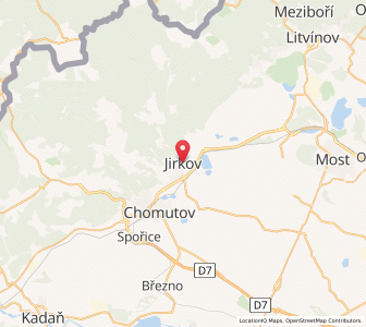 Map of Jirkov, Ústecký kraj