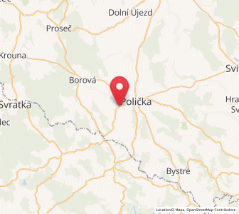 Map of Kamenec u Poličky, Pardubický