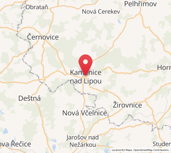 Map of Kamenice nad Lipou, Vysočina