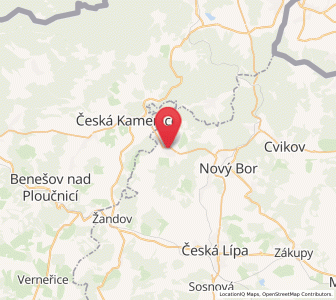 Map of Kamenický Šenov, Liberecký kraj