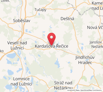 Map of Kardašova Řečice, Jihočeský kraj