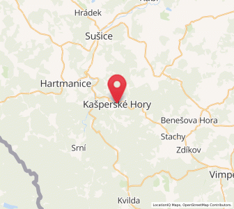 Map of Kasperske Hory, Plzeň Region
