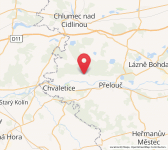 Map of Kladruby nad Labem, Pardubický