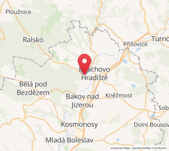 Map of Klášter Hradiště nad Jizerou, Central Bohemia