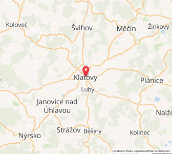 Map of Klattau, Plzeň Region