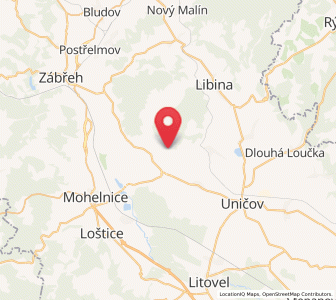 Map of Klopina, Olomoucký
