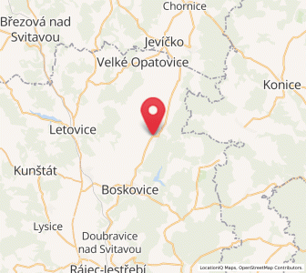 Map of Knínice u Boskovic, South Moravian