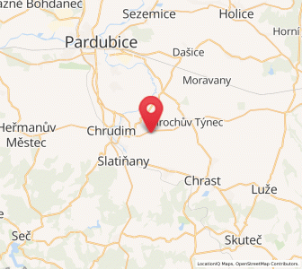 Map of Kočí, Pardubický