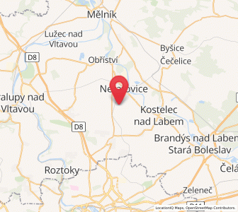 Map of Kojetice, Central Bohemia
