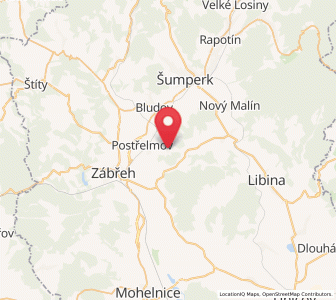 Map of Kolšov, Olomoucký