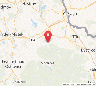 Map of Komorní Lhotka, Moravskoslezský