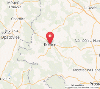 Map of Konice, Olomoucký