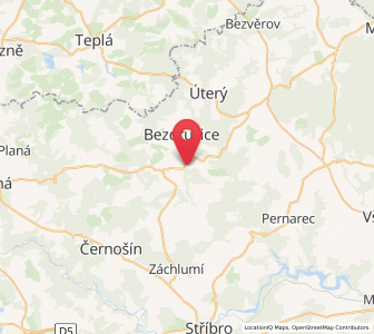 Map of Konstantinovy Lázně, Plzeň Region