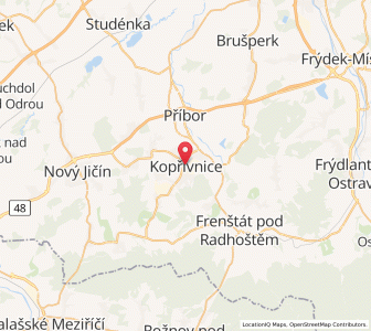 Map of Nesselsdorf, Moravskoslezský