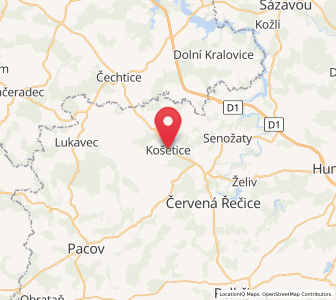 Map of Košetice, Vysočina