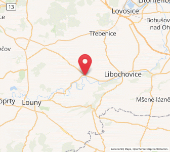 Map of Koštice, Ústecký kraj
