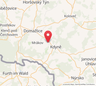 Map of Kauth, Plzeň Region