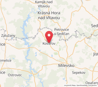 Map of Kovářov, Jihočeský kraj