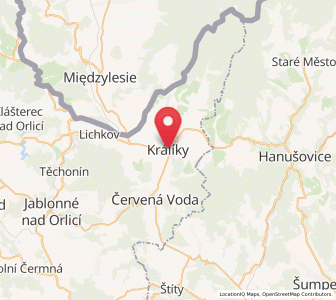 Map of Králíky, Pardubický