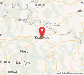 Map of Kralovice, Plzeň Region