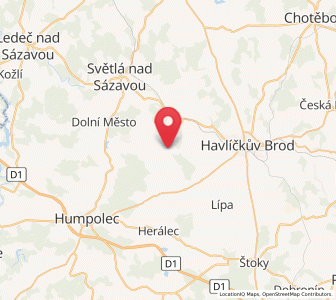 Map of Krásná Hora, Vysočina