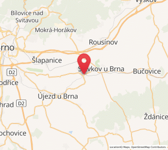 Map of Křenovice, South Moravian