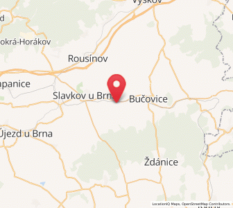 Map of Křižanovice, South Moravian