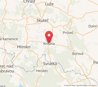 Map of Krouna, Pardubický