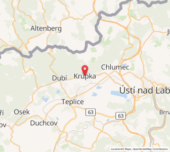 Map of Krupka, Ústecký kraj