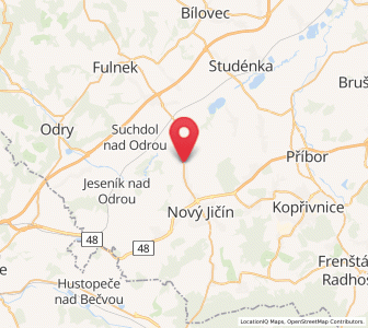 Map of Kunewald, Moravskoslezský