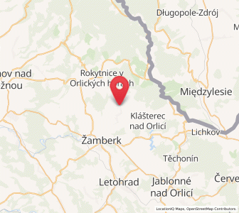 Map of Kunwald, Pardubický