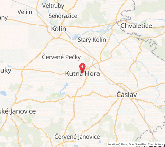 Map of Kuttenberg, Central Bohemia