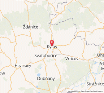Map of Kyjov, South Moravian