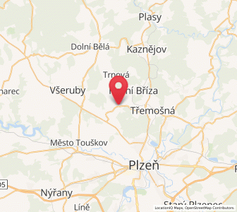Map of Ledce, Plzeň Region