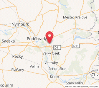 Map of Libice nad Cidlinou, Central Bohemia