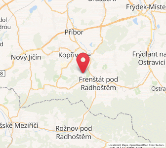 Map of Lichnau, Moravskoslezský