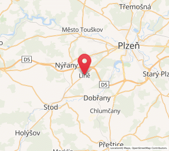 Map of Líně, Plzeň Region