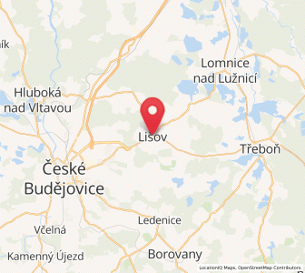 Map of Lišov, Jihočeský kraj