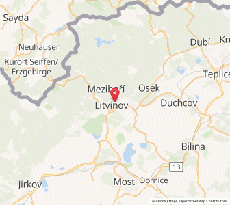 Map of Oberleutensdorf, Ústecký kraj
