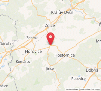 Map of Lochovice, Central Bohemia