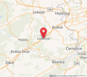 Map of Loděnice, Central Bohemia
