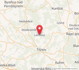 Map of Lomnice u Tišnova, South Moravian