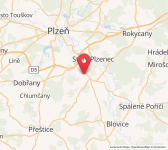Map of Losiná, Plzeň Region