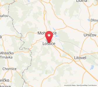 Map of Loštice, Olomoucký